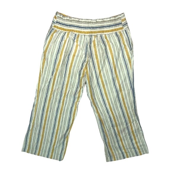 Est. 1946 Striped Linen-Blend Cropped Pants Sz 18/20 (2XL) Elastic Waistband Mul - Picture 8 of 9